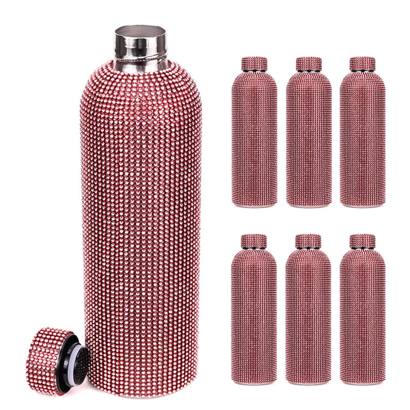 750ml Stainless Steel Water Bottle Rhinestones Design
